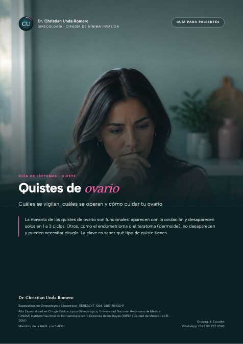 Portada de la guía Quistes de ovario